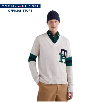 Tommy Hilfiger เสื้อสเวตเตอร์ผู้ชาย รุ่น MW0MW29026 AF4 - สีขาว