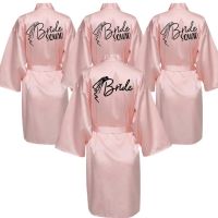 【HOT】❇₪☏ Wedding Bride Robe With Letters Kimono Bridesmaid Bathrobe SP033