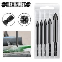 5/3Pcs Universal Glass Cross Tile Drilling Bit Set Concrete Ceramic Tools Multifunctional Hard Alloy Drill Bit Tip for Woodwork