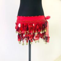 ℡❏ Belly dance waist chain fitness beginner belt Xinjiang dance Indian dance practice waist scarf belly dance performance girdle