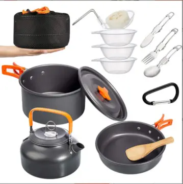 Portable Camping Cookware Cooking Set with Folding Pot, Water Bottle and  Pans Set with Mesh Bag for Outdoor Backpacking, Hiking, Picnic - China Camping  Cooking Set and Cookware Set price