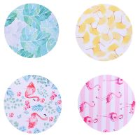 ♦✌ Cute Flamingo Leaf Art Design Round Mouse Pad Office Mice Pad Rubber Home Computer Anti-slip Table Mat Study Room PC