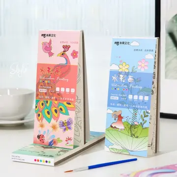 1Set Portable Children Pocket Watercolor Coloring Book with Paint