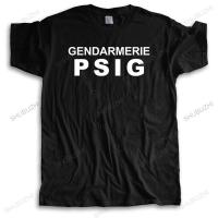 New French Police Gendarmerie Tshirt Gendarmerie Psig Print Breathable Street Hip Hop Short