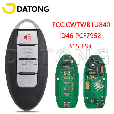 Datong World Car Remote Key สำหรับ Nisan Versa Sentra Leaf 2013-2019 285E3-3AA0A CWTWB1U840 ID46 315MHz เปลี่ยนสมาร์ทการ์ด