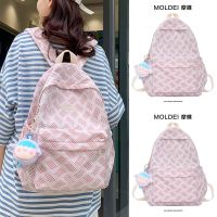 Childrens primary school school bag junior high school girl college student canvas backpack female high school student large-capacity backpack lightweight 【BYUE】