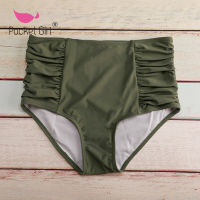 Pocket Girl 2021 Bikini High Waist Bottom Swimwear Women Swim Briefs Swimsuit Panties Underwear Tankini Bottom Tanga Beachwear