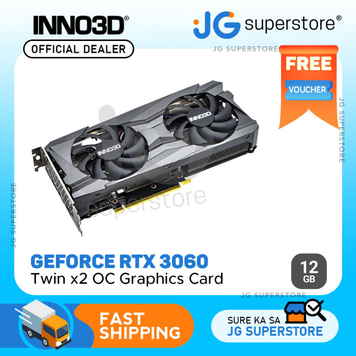 INNO3D Geforce RTX Twin X2 OC 12GB Gaming Video Graphics Card GDDR6 with Dual RT and Tensor Cores, Streaming Multiprocessors | JG Superstore | Lazada PH