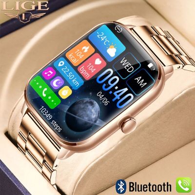 ZZOOI LIGE Men Smart Watch Women 1.9Inch Full Touch Heart Rate Music Control Smart Clock For Man Bluetooth Call Smartwatch IOS Android