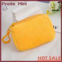 Pnate Dompet Koin ซิปสแควร์กำมะหยี่แฟชั่นขนาดเล็กแบบเกาหลีกระเป๋าถือผู้หญิงบางๆกระเป๋าเหรียญที่ใส่บัตรกระเป๋าใส่หูฟังที่สำคัญกระเป๋าสตางค์น่ารัก