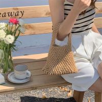 Beach Crochet Handbag for Women Girls Summer Straw Rope Hollow Out Hand Woven Totes Bag Womens Hollow Knitting Handbag Purses Cross Body Shoulder Bag