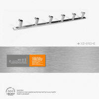 VIBORG (6ตะขอ) Deluxe Solid 304สแตนเลสห้องน้ำผ้าเช็ดตัวผู้ถือผ้าเช็ดตัวผ้าเช็ดตัว Hook Robe Hook หมวกเสื้อผู้ถือไม้แขวนเสื้อ