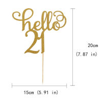 Hello 21 30 40 50 60st Gold Happy Birthday Special Cake Topper Cake Decoration Birthday Need