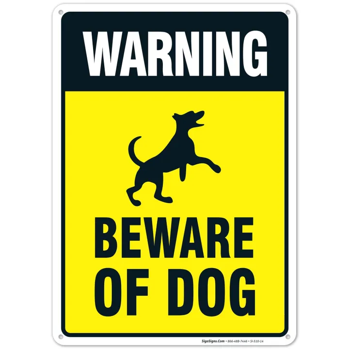 Beware of Dog Sign Dog Warning Sign x Rust Free Heavy Aluminum Long ...