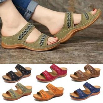【Ready Stock】Summer Retro Womens Sandals Large Size Fish Mouth Thick Bottom Sandal Ladies Casual Shoes
