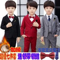 [COD] Childrens suit three-piece plus velvet boys and children 2018 autumn winter flower girl dress