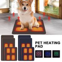 Pet Heating Pads for Dogs Adjustable Rapid Warming USB Heated Bed for Dog 4-Zone Heating Warming Pad Breathable Heated Pet Mat for Backyard Home Car Travel easy to use