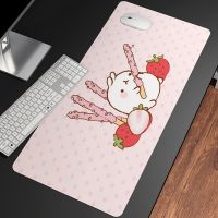 Pink Gaming Mouse Pad Kawaii Strawberry MousePad Anime Large Carpet Surface Computer Cute Mouse Mat PC Gamer 900x400mm Desk Mat