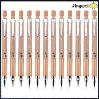 JINGWEI 12Pcs สีน้ำตาลสีน้ำตาลเข้ม ดินสอสีขาว พลาสติกสำหรับตกแต่ง น่ารักน่ารักๆ ดินสอเครื่องกลเครื่องกล ของใหม่ มอรันดี ชุดเซ็ต ออฟฟิศสำหรับทำงาน