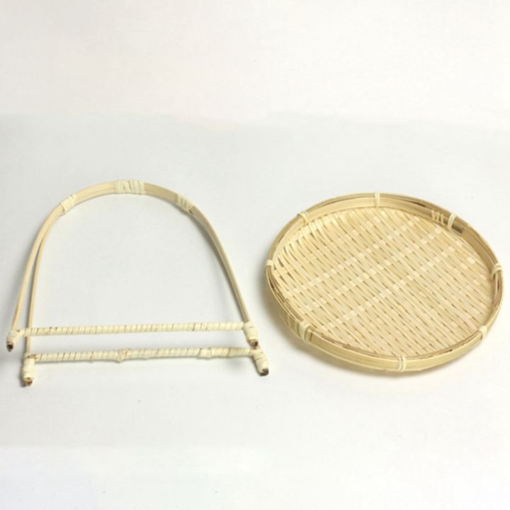 10x-bamboo-weaving-straw-baskets-tier-rack-wicker-fruit-bread-food-storage-decorate-round-plate-stand-single-layer