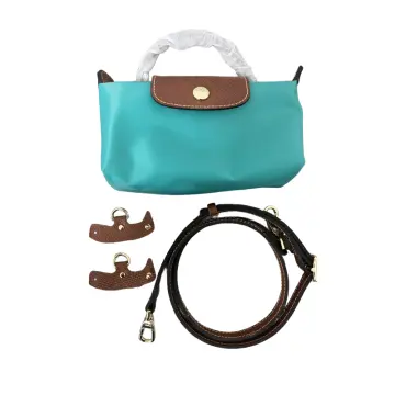 Auth Longchamp Leather Shoulder Bag Crossbody Blue Green