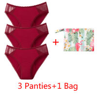 5Panties with 2Bag Sexy Lace Leakproof Menstrual Panties New Breathable Fast Absorbent Underwear Women Menstrual Briefs lingerie