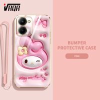 VRQR เคสโทรศัพท์ 3D Visual Effects สำหรับ OPPO Realme C33 Realme C53 Realme Narzo N53 K11 5G ไดโนเสาร์กระต่ายน่ารักการ์ตู ฝาครอบตัวป้องกัน TPU ส่งสายคล้อง