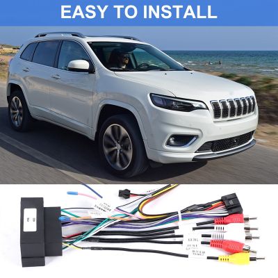 16Pin Android Wiring Harness USB Cable with Canbus for Jeep Cherokee 15-19/Compass 2017+/Wrangler/Renegade/Fiat 500