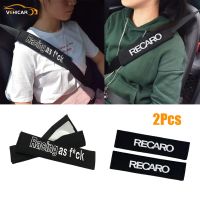 VEHICAR 2PCS Car Seat Belt Cover Seat Belt Pads Cotton For RECARO Car Logo knitting Accessories Driver Shoulder Protector Seat Covers