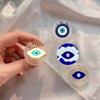 【Shell set] INS เกาหลี Lucky Eye Blue Evil Eye พิมพ์พับโทรศัพท์มือถือ Grip Stand Holder สำหรับ IPhone11 Samsung Huawei Clear Griptok วงเล็บ
