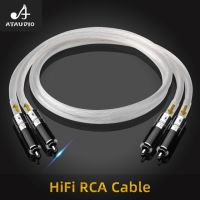 HIFI 2RCA Cable High Quality OCC Silver-Plated RCA Male To Male Audio Cable With Carbon Fiber RCA Plug