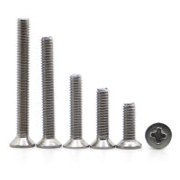 5-50pcs A2-70 304 สแตนเลส GB819 Cross Phillips Flat Countersunk หัวสกรู Bolt M1 M1.2 M1.4 M1.6 m2 M2.5 M3 M4 M5 M6 M8-WJJEE SHOP