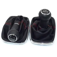 6 Speeds Gear Shift Knob Lever Shifter Gaitor Boot PU Leather For Volkswagen VW 1999-2004 Golf 4 IV MK4 GTI R32 Jetta