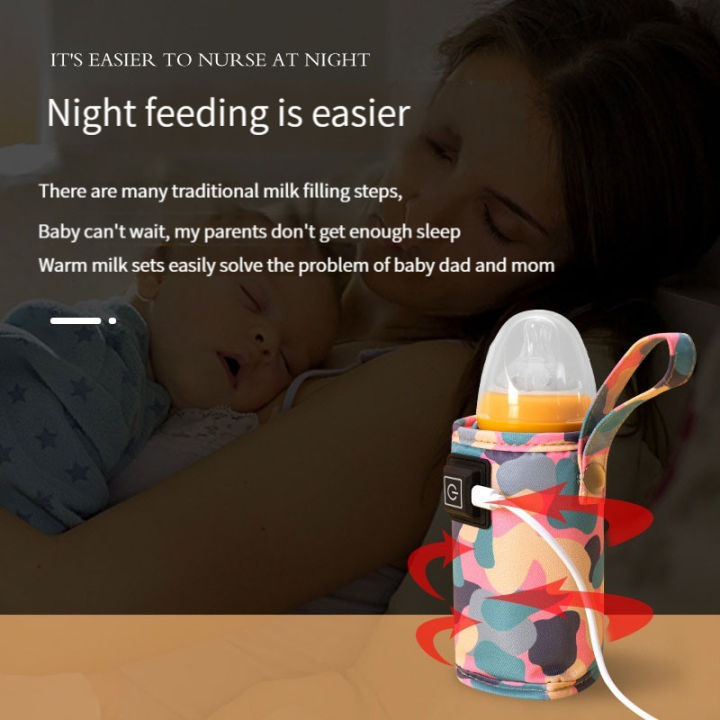 hamshmoc-ถุงรักษาอุณหภูมิอุ่นขวดนมสำหรับเด็กทารก-ชาร์จไฟด้วย-usb-อุ่นอาหารกลางแจ้งสำหรับเด็กทารก