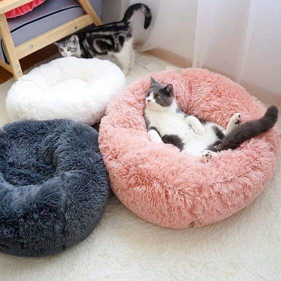 ส่งจากไทย-มีเก็บเงินปลายทาง-ที่นอนสัตว์เลี้ยง-รังสัตว์เลี้ยง-ที่นอนแมว-pet-fur-bed-ที่นอนแมว-ขนนุ่มฟู-ที่นอนหมา-เบาะนอน