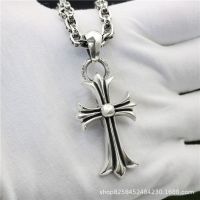 High Quality Chrome Heart 925 sterling silver ch Thai silver cross pendant ins letter necklace