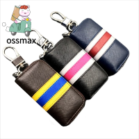 OSSMAX กระเป๋าสตางค์ที่เก็บกุญแจลายทางหลากสีสำหรับผู้หญิงผู้ชายหนังกุญแจรถกระเป๋ากุญแจรถกระเป๋าใส่กุญแจเคสกุญแจรถยนต์