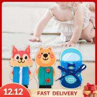ของเล่นฝึกประสาทสัมผัสสำหรับเด็กกระดานเรียนชุด3x Pezhong กระดุมซิปและลูกไม้