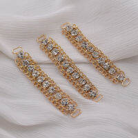 10pcs Gold Buckles with crystal Rhinestone Chain Bikini Connector Swimming Wear Bridal Dress Sew on DIY Handmade Accessories