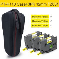 PTH110 Label Printer Case for Brother P-touch H110 Label Maker Carrying Protective Shell Bag with 631 12mm Laminated Label Tape