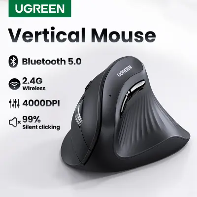 UGREEN Bluetooth 5.0 Vertical Mouse 4000 DPI 2.4G for MacBook Tablet Laptop Computer Desktop PC Model:25444