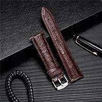 Casual Ostrich Pattern Watchbands Genuine Leather Cowhide Strap 18mm 20mm 22mm Watch Band Quick Release Smart Watch Straps