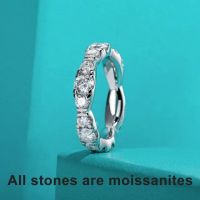 AnuJewel 3mm/4mm D Color Moissanite Eternity Bands 925 Sterling Silver 18k Gold Plated Wedding Band Rings Jewelry Wholesale