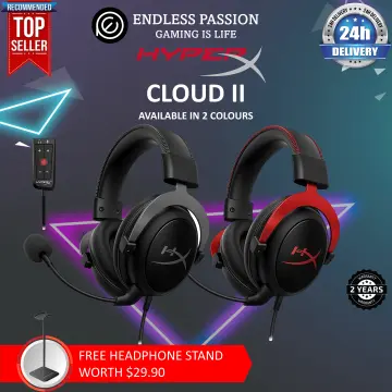 HyperX Cloud II - Gaming Headset, 7.1 Surround Sound, Memory Foam Ear Pads,  Durable Aluminum Frame, Detachable Microphone, Works with PC, PS5, PS4,  Xbox Series X
