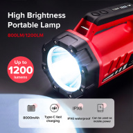 HOMFUL đèn pin công suất cao, có thể sạc lại, đèn siêu sáng bỏ túi tầm xa, đèn pin, đèn pin ngoài trời OT0102 thumbnail