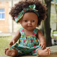 Purple Black Africa USA Doll Afro Long Hair 30Cm 12Inch Reborn Boneca Pop Dolls Baby Poupee Full Silicone Baby Doll Alive Toy