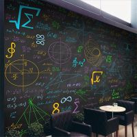 【YD】 Milofi wallpaper mural math formulas colored chalk blackboard background wall living room bedroom decoration