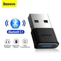 Baseus USB Bluetooth Transmitter Receiver Wireless Bluetooth 5.1 Adapter for PC Bluetooth 4.0 Dongle Audio Receiver Transmitter for Win 11/10/8/XP/Vista/XBOX ONE S Handle