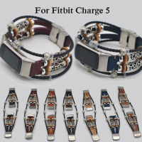 สายหนังแท้ย้อนยุคสำหรับ Fitbit Charge 3 4 5 Charge6สายรัดข้อมือสายนาฬิกาเปลี่ยนได้สายรัดข้อมืออุปกรณ์เสริม