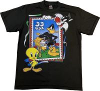 เสื้อยืดการ์ตูน ลูนีย์ทูนส์การ์ตูนส์ (Looney Tunes Cartoons) สีดำ M/L/XL